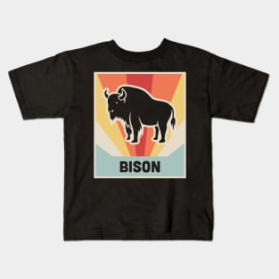 BISON - Vintage 70s Style Poster Kids T-Shirt